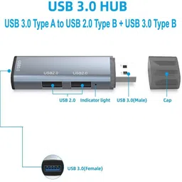 LipiWorld USB 3.0 to 2 X USB 2.0 & USB 3.0 Adapter USB Hub 3-Port USB 3.0 Hub USB Splitter USB Adapter image 5