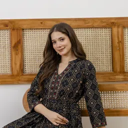 metronaut Women A-line Black Maxi/Full Length Dress image 5