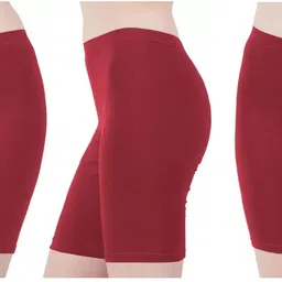 aj fashions Pack of 3 Solid Women Black Cycling Shorts-picture-15