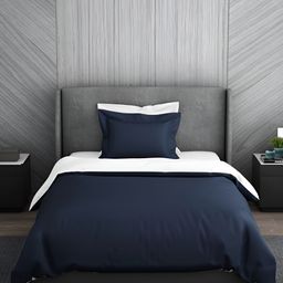 SPACES Hygro Hygro Navy Blue & White Printed Cotton AC Room 350 GSM Single Bed Quilt-picture-14