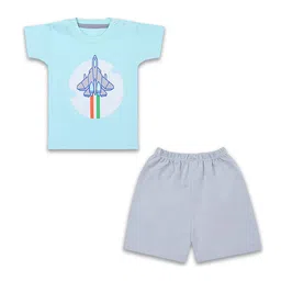 Wish Karo Kids Printed Pure Cotton T-shirt with Shorts-picture-36