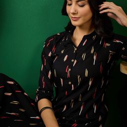 Sangria Abstract Printed Pure Cotton Straight Kurta-picture-19