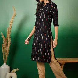 Sangria Abstract Printed Pure Cotton Straight Kurta image 2