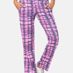 Aesthetic Bodies Women Pink Tie & Dye Cotton Track Pants-image-27