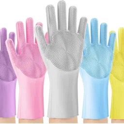 Heat-Resistant Silicone Gloves for Cleaning Wet and Dry Glove-image-2