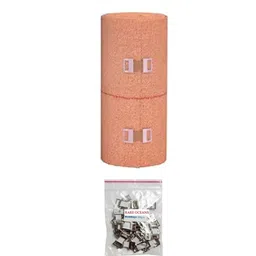 rare oceans ELASTIC CREPE BANDAGE 10CM(WIDTH) x 4 METER (STRETCHED LENGTH) - EXTRA CLIPS Crepe Bandage-picture-21