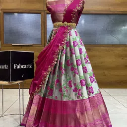 fabcartz Self Design Semi Stitched Lehenga Choli-picture-27