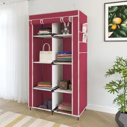 ms modstyle Portable Almirah Foldable closet for Clothes 8 Shelves , 1 Side Pocket (7800-2) PP Collapsible Wardrobe-picture-13