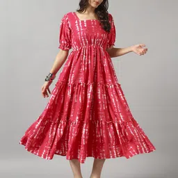 femvy Printed Crepe Stitched Anarkali Gown image 3