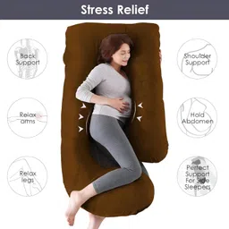 winx Ultra soft j shaped pillow Polyester Fibre Solid Pregnancy Pillow Pack of 1-picture-26