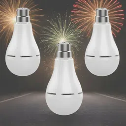 yaroh Charging bulb 12W LED & 2000mAh battery 4hrs emergency light pack of 3 bulbOO408 4 hrs Bulb Emergency Light image 1