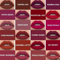 frippe Pack of 12 | Waterproof Matte Long Lasting Smudge-Proof Transfer-Proof Lipstick image 2