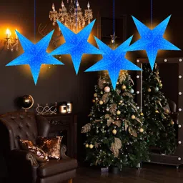 me&you Festive Paper Hanging Star for Christmas, Diwali & New Year Hanging Star Pack of 4 image 1