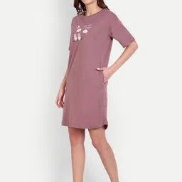 Bedtime story Pack Of 2 Typography Printed Pure Cotton T-shirt Nightdress image 3