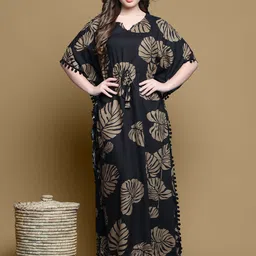 Secret Wish Women Tropical Printed Maxi Nightdress-image-101