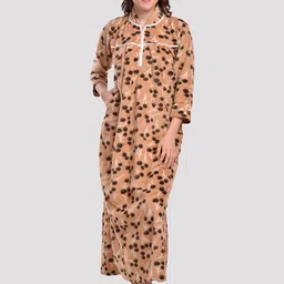 CIERGE Brown Printed Maxi Nightdress image 1