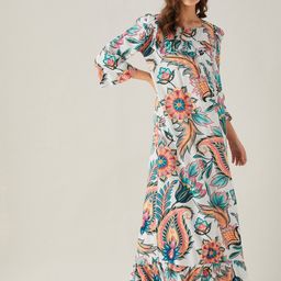 The Kaftan Company White Printed Maxi Nightdress-picture-29