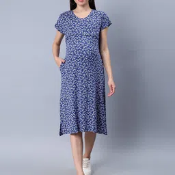NIGHTSPREE Geometric Printed Maternity Nightdress-image-43