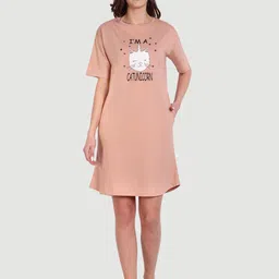 Bedtime story Graphic Printed Pure Cotton T-shirt Nightdress-image-44