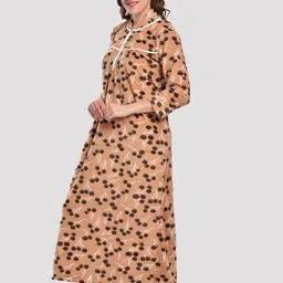 CIERGE Brown Printed Maxi Nightdress image 2