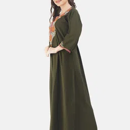 KOI SLEEPWEAR Green Embroidered Maxi Nightdress 9 FLOWER MEHENDI image 4