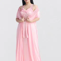 NIGHT KEYS Pack Of 2 Satin Maxi Nightdress image 5