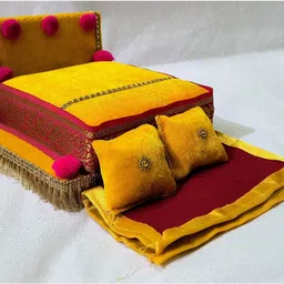 r d handicraft Thakur ji Singhasan, Laddu Gopal ji Singhasan with Blanket Silk All Purpose Chowki-picture-27