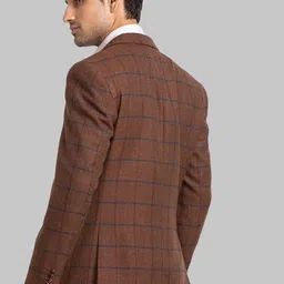 park avenue Men Checkered Single Breasted Formal Blazer image 4