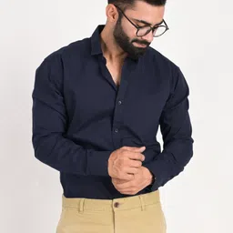 fubar Men Slim Fit Solid Spread Collar Formal Shirt image 3