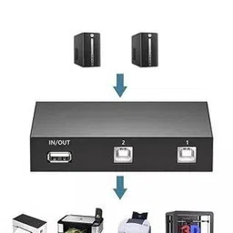 RAREGEAR 2-Port USB 2.0 Manual Sharing Switch Box PC Input to 1 USB Device Output Printer USB Adapter image 5