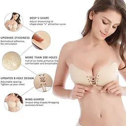 dn brothers Invisible Silicone Gel Self Adhesive Backless Reusable Stick on PushUp Bra DN67 Nursing Breast Pad image 2