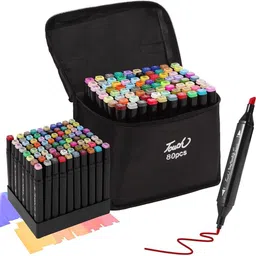 dvn 80 Colors Alcohol Based Dual Head Broad and Fine Tip Marker Drawing Pen with Bag-picture-21