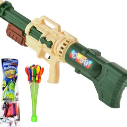 brown leaf (1 Pichkari + 1 Magic Balloon)for Children Holi & Summer Pool Party Fun Water Gun-picture-29