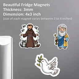 five kraft Catholic Acrylic 4x3 St. Francis, St. Peter & Peace Dove for Home, Chruch Decor Fridge Magnet Pack of 3 image 3