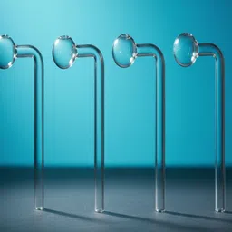 agnix 6 inch Bend Glass Oil Burner Pipe Transparent (Pack of 4) Borosilicate Glass Inside Fitting Hookah Mouth Tip image 5