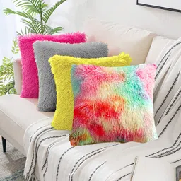 Sofa/ Bed Lumbar Pillow Set of 4, Colorful Small Size Cushions Microfibre Solid Lumbar Pillow Pack of 4-image-19
