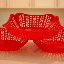 rj enterprises pack of 3 Plastic Fruit & Vegetable Basket-picture-43