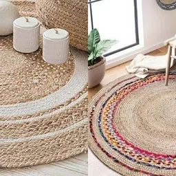 siya textiles 60 cm X 60 Jute Carpet-picture-11