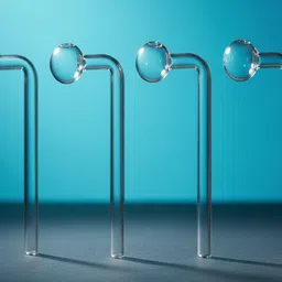 wishingbell natural 6 inch Bend Glass Oil Burner Pipe Transparent (Pack of 4) Borosilicate Glass Inside Fitting Hookah Mouth Tip image 5