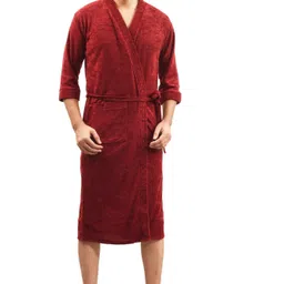 feelblue Maroon Large Bath Robe-picture-25