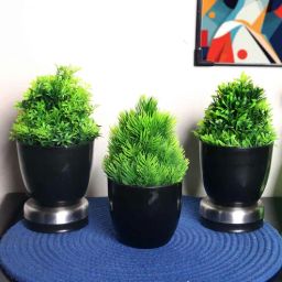 foliyaj Green Artificial Plants With Pot Set Of 3-picture-42
