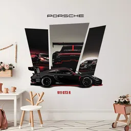 artisticdecals 60 inch Porsche 911 GT3 R Sports Car Wall Sticker for Boys Bedroom, Living Room Self Adhesive Sticker-picture-17