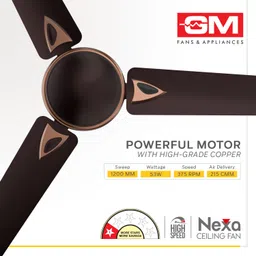 gm Nexa 1 Star 1200 3 Blade Ceiling Fan image 2
