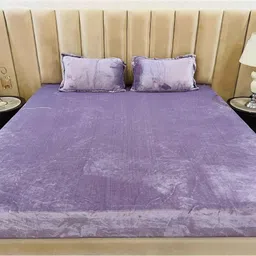 nanki's Velvet King Fitted (Elastic) 290 TC Solid Bedsheet-picture-19