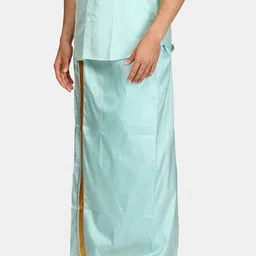 Sethukrishna Men Zari Border Art Silk Dhoti image 3