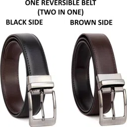 provogue Men Formal, Casual, Party Black, Brown Artificial Leather Reversible Belt image 2