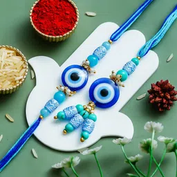 tonkwalas Lumba Lumba Rakhi Set for brother and bhabhi (LUMBA-1) Mauli Thread Lumba, Rakhi, Greeting Card, Chawal Roli Pack Set-picture-27