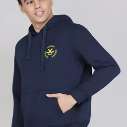 wrogn Men Full Sleeve Solid Hooded Sweatshirt image 3