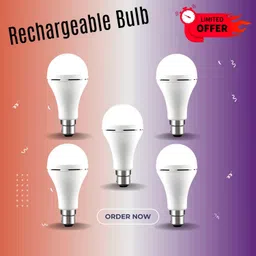 guggu Rechargeable Emergency Bulb Inverter Bulb, 3Hr Battery Backup_Pack of 5 P327 3 hrs Bulb Emergency Light-picture-12
