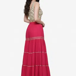 tnq Women Flared Pink Viscose Rayon Trousers image 3